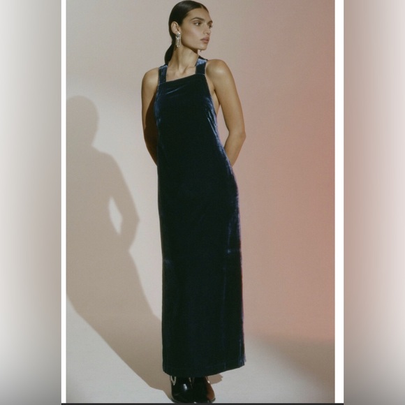 NWT Anthropology Velvet Halter Maxi Dress - Picture 2 of 10